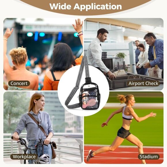 Clear Crossbody Bag for Women, Stadium Approved Transparent Shoulder Bag with Ad - Picture 5 of 5